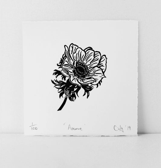 Anemone limited edition linoprint