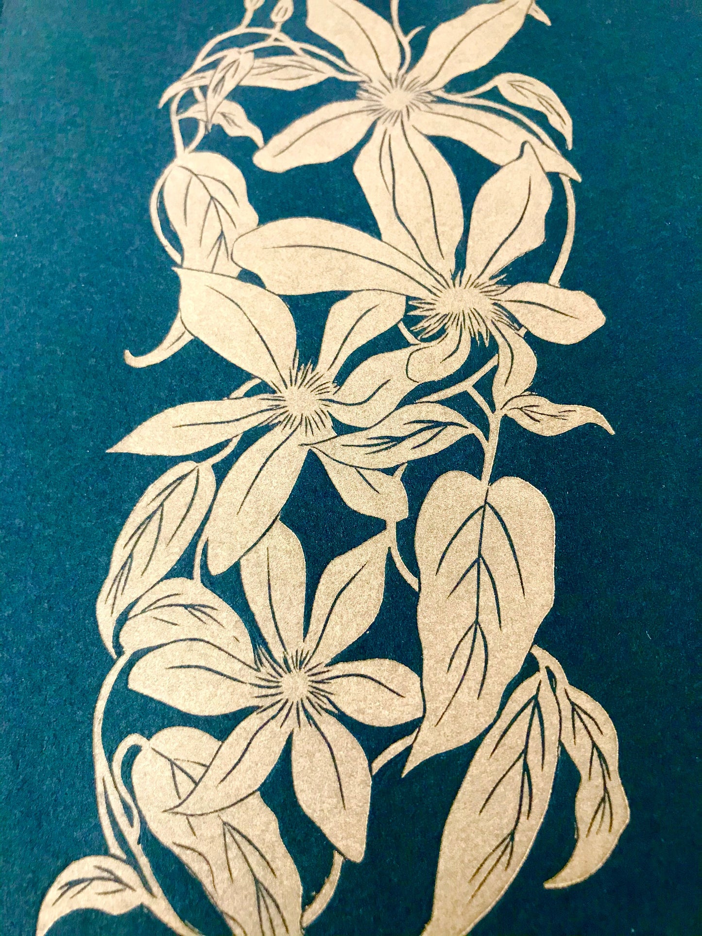 Clematis limited edition linoprint