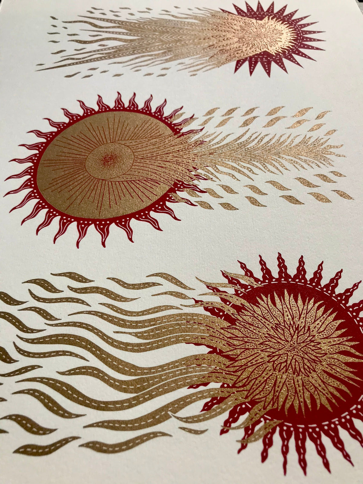 Super Seconds Festival Listing: The Three Comets limited edition linoprint